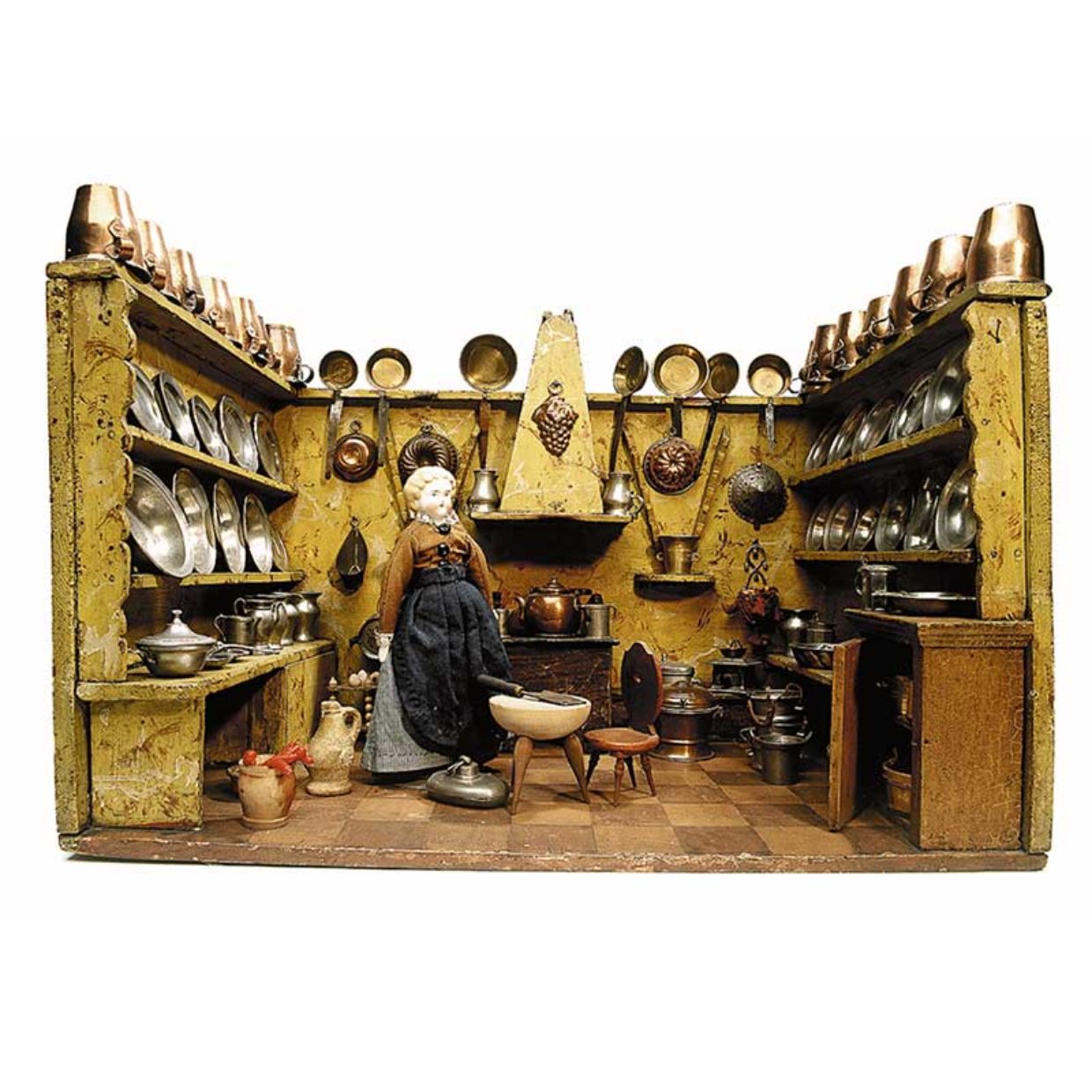 Kitchen with chimney hood, 1830, Germany