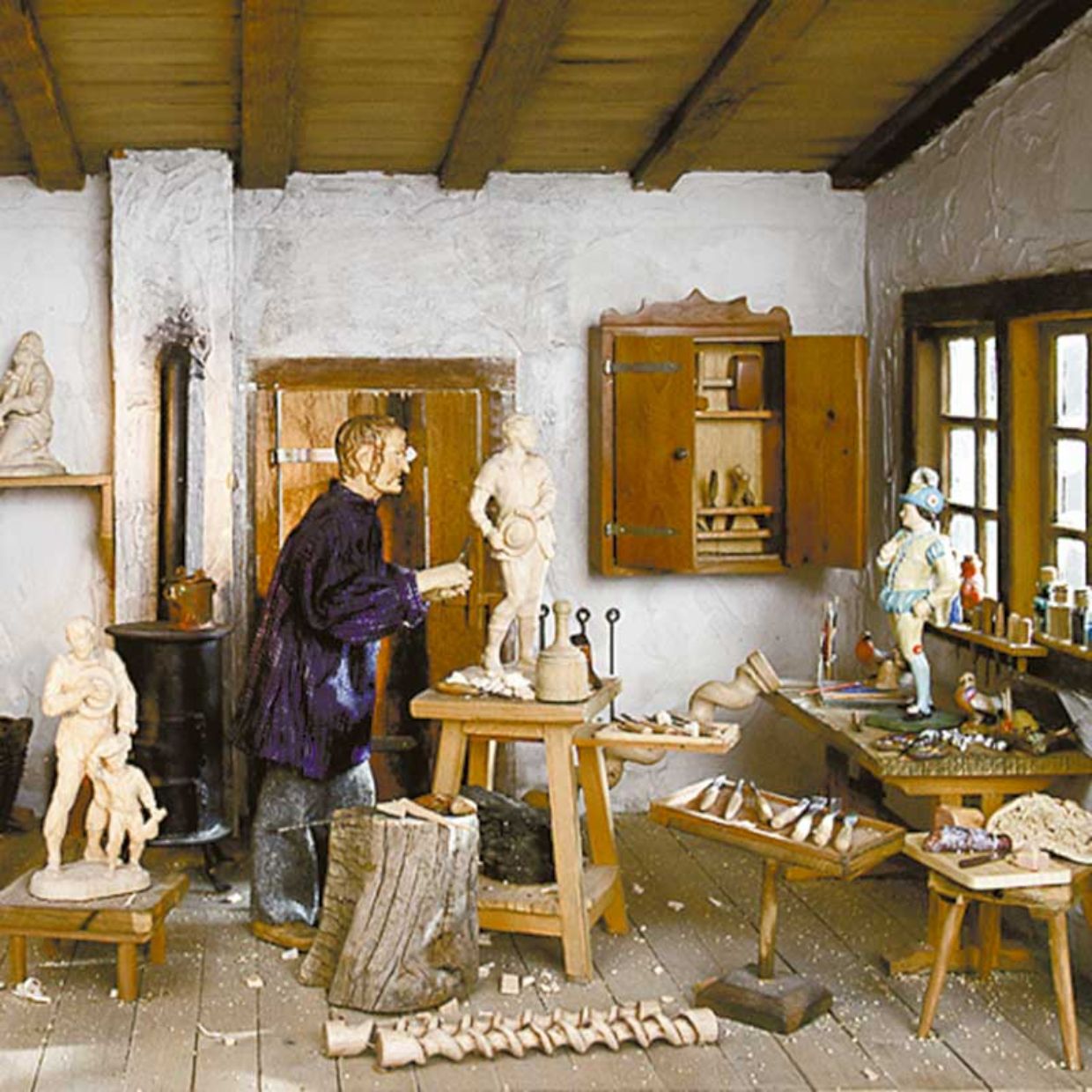 Intagliatori in legno, 1980, Germania